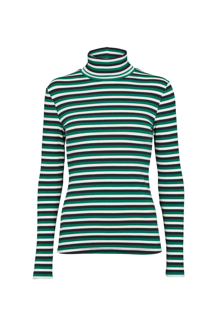 Basic Apparel Ludmilla High-neck T-shirts 654 Green jacket / black / whisper white